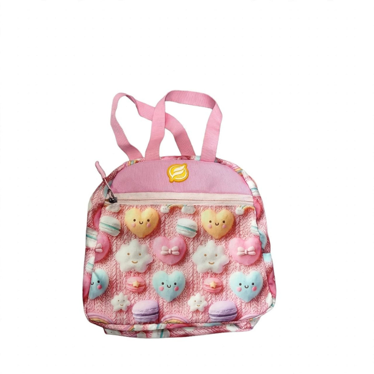 fido (Lunch kit) Cute Pink Heart & Cloud Kids Backpack