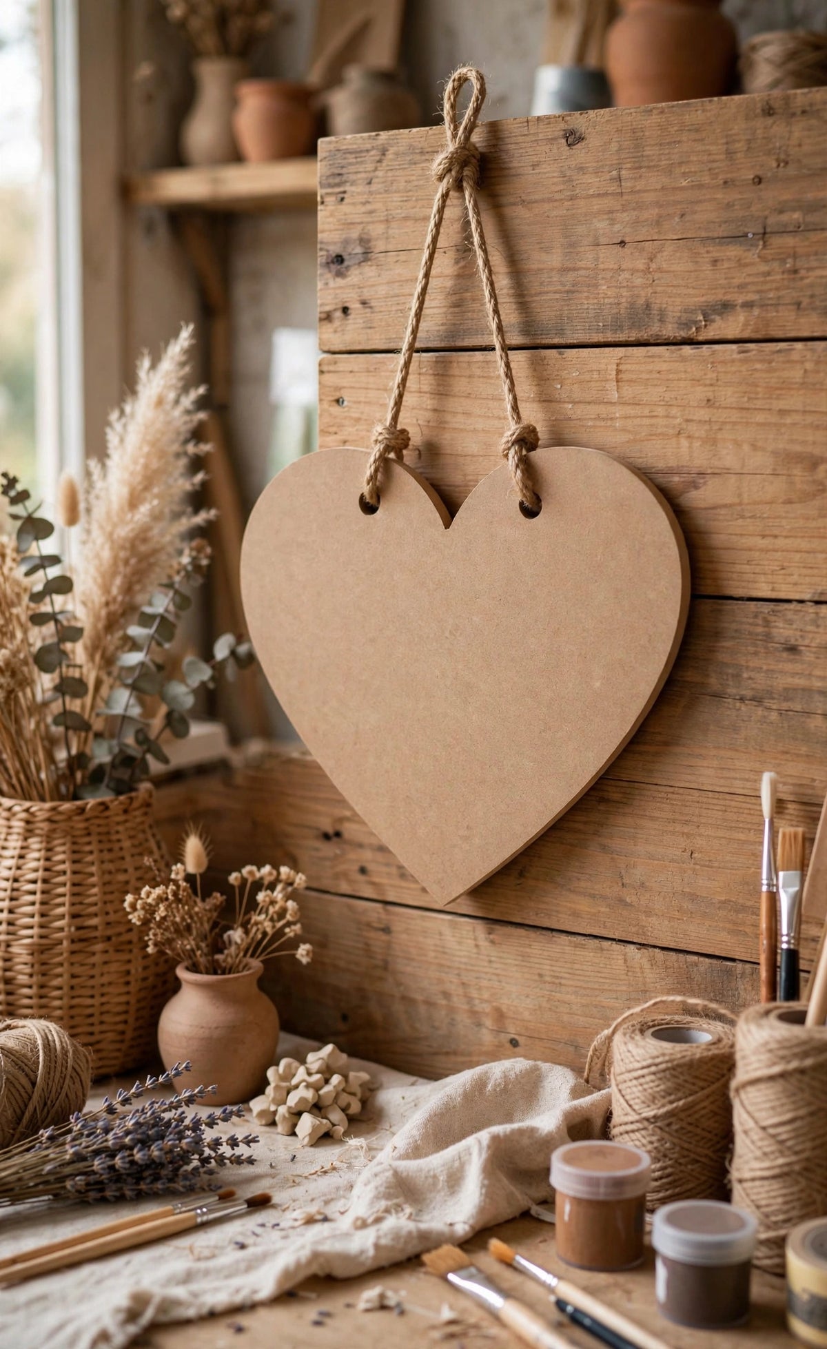 Heart Shape MDF Board  (6X9)