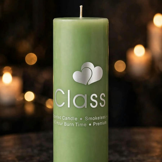 Class Premium Pillar Candle - Green