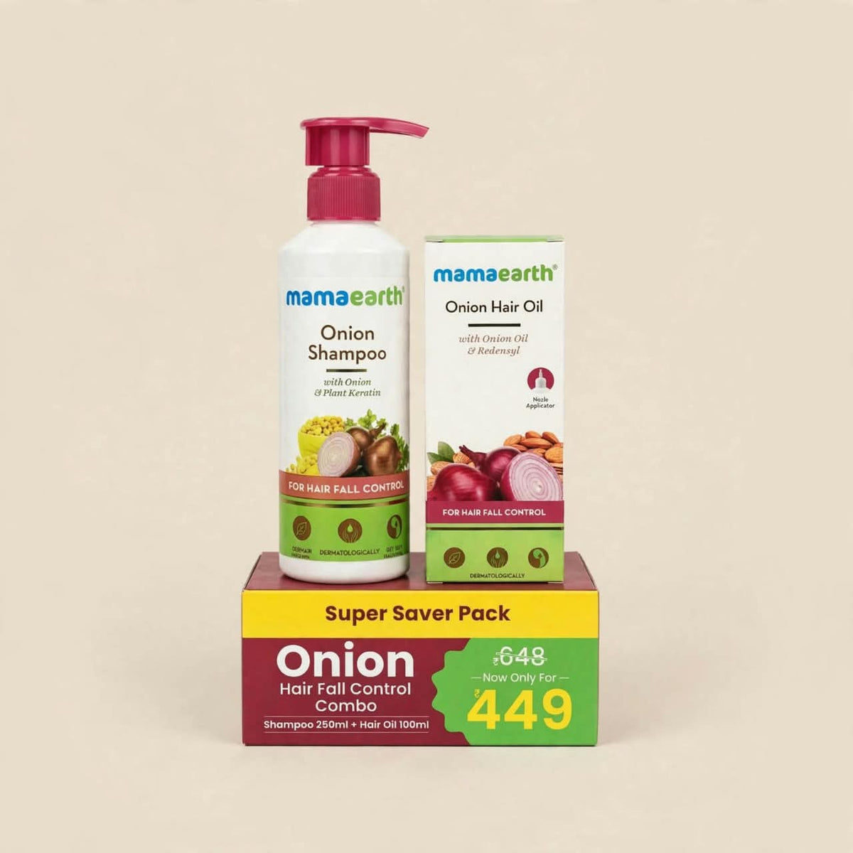 mamaearth Onion hair fall control combo